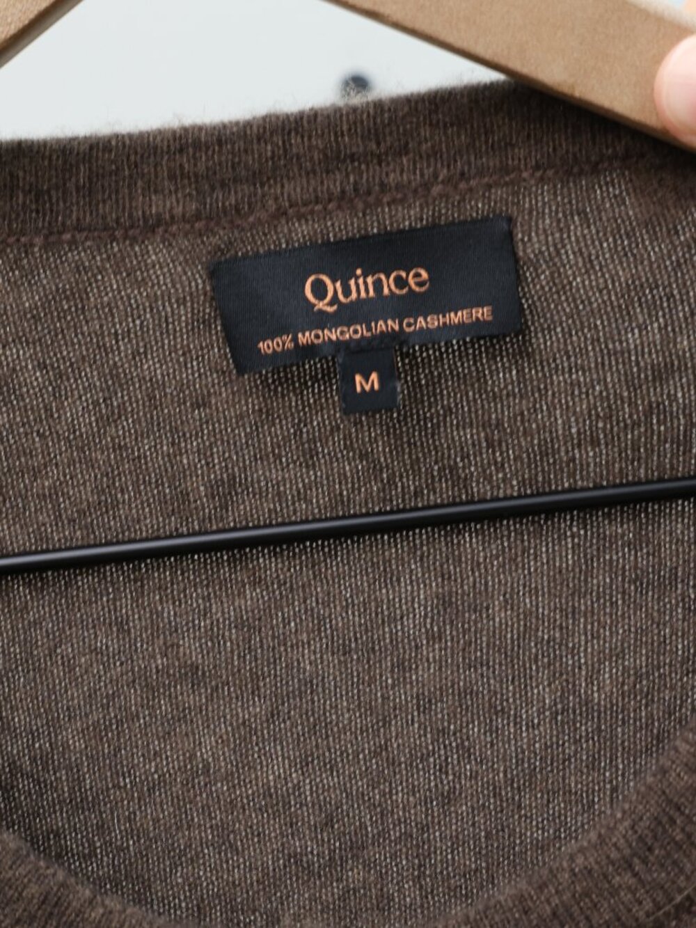 Quince Mongolian Cashmere Cardigan Sweater Brown Medium - Picture 4 of 4